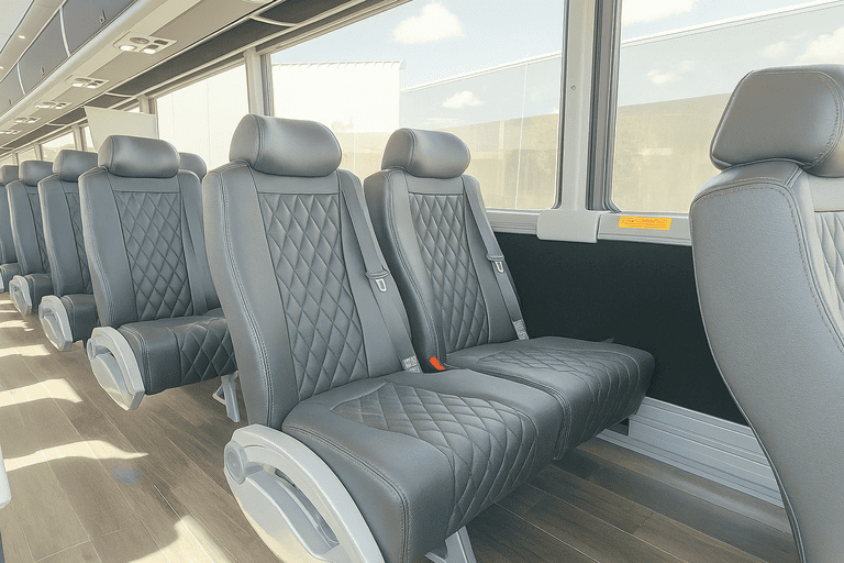 interior of Shakopee Charter Bus charter bus