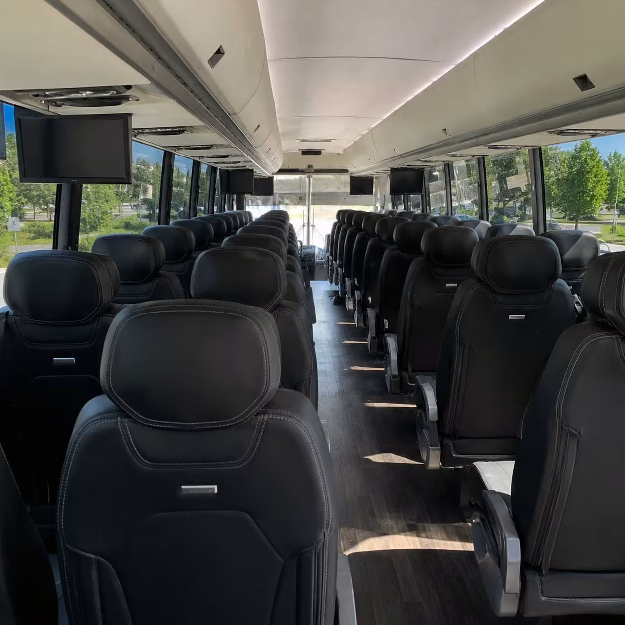 56 passenger charter bus interior